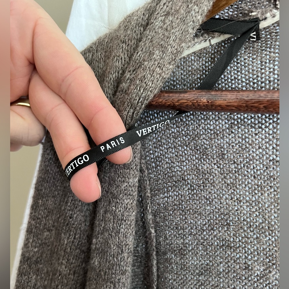 Vertigo Paris Long Grey Button Front Cardigan Wit… - image 2